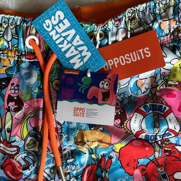 🆕 Opposuits Nickelodeon SpongeBob Frenzy Swim Short Men’s Size Small - Picture 11 of 14